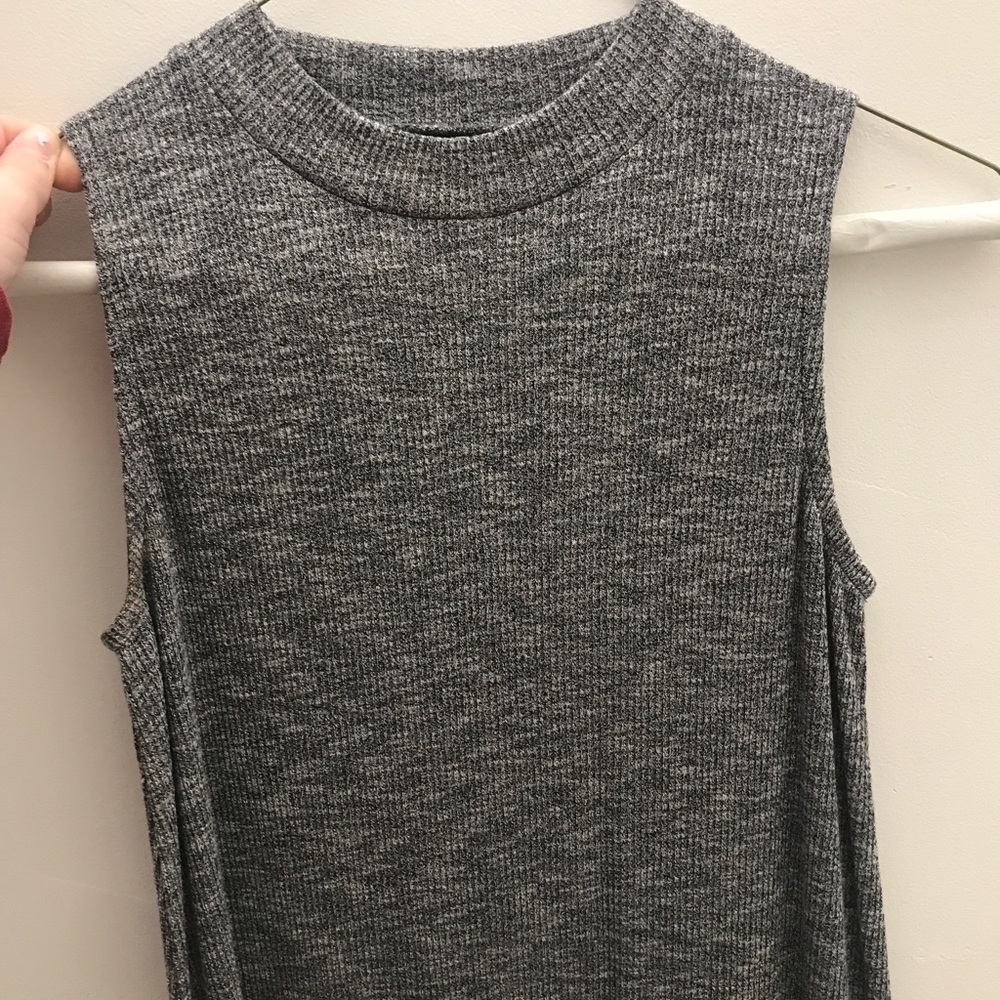 Grey tank top dress with neck
